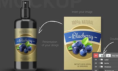 Free Cosmetic Spray bottle Cosmetic Mockup PSD
