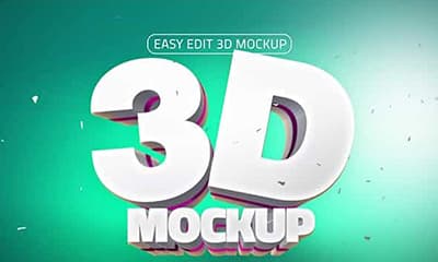 3D Logo & Text Effect Mockup PSD Template Free Download