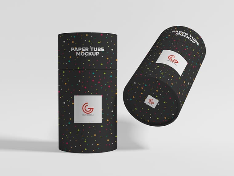 Free Paper Tube Packaging Mockup PSD Template