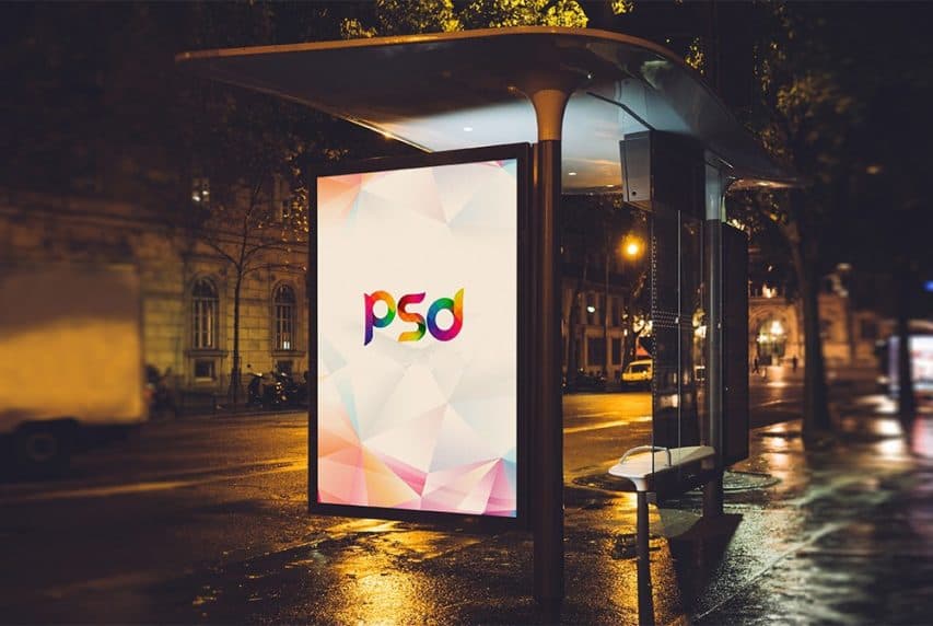 Bus stop Billboard Advertising Mockup