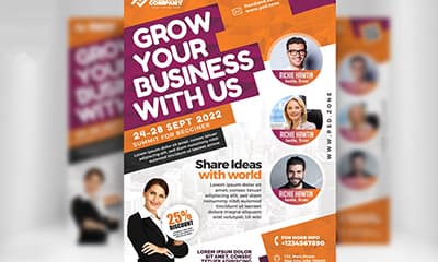 Best Business Conference Flyer Template PSD Free Printable