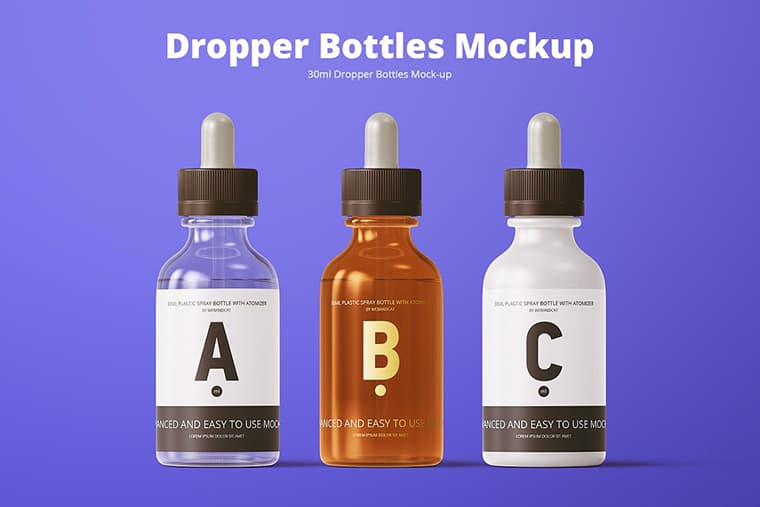 Download 30ml Dropper Bottles Mockup Free Psd Glass Amber Glass Plastic Mockups Free