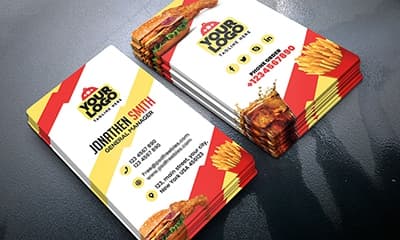 Food Restaurant Business Card  Design Template PSD Free Download