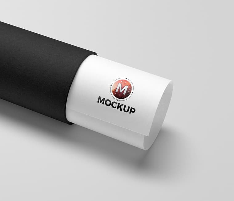 Paper Tube Logo Mockup