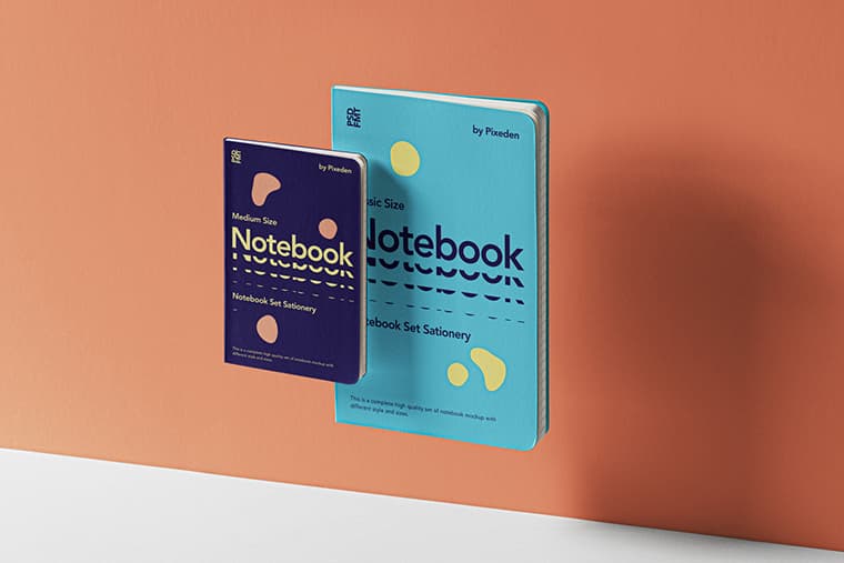 Free Gravity Notebook Cover  Set Mockup