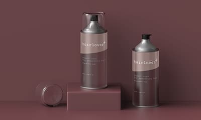 Free Hair Lover Cosmetic Bottle Mockup Template PSD