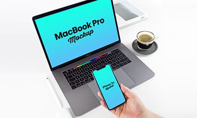 Free iPhone XS Mockup & MacBook Pro Mockup PSD