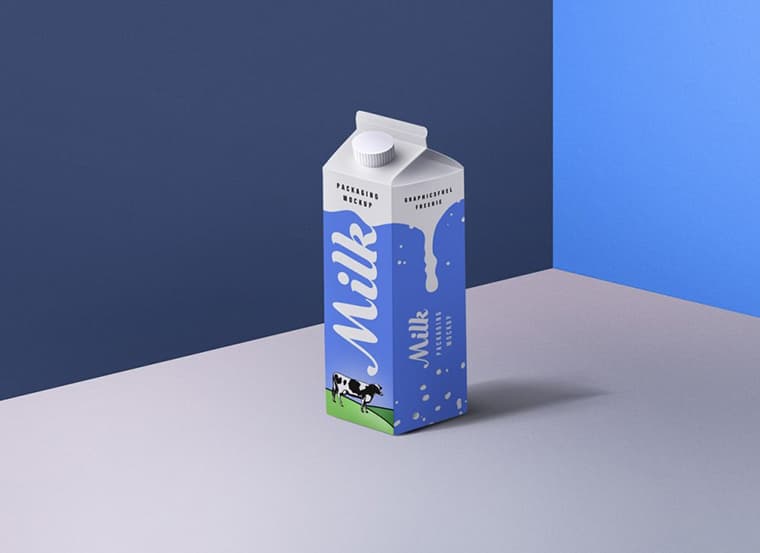 Milk Packaging Box Mockup