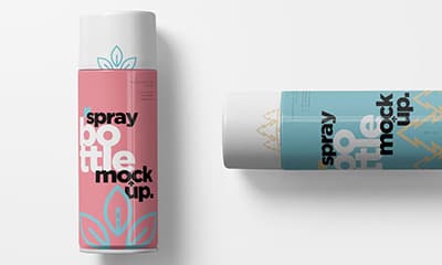 Cosmetic Mist Spray Bottle Mockup PSD Free Download
