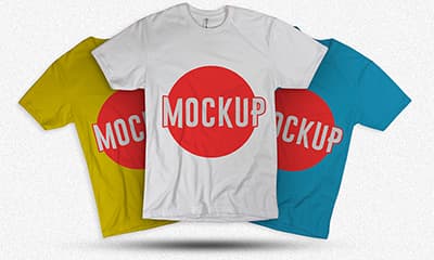 Multicolored T-Shirt Mockup Template PSD Free Download