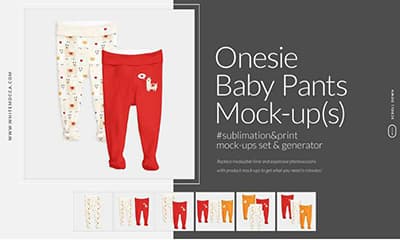 Onesie Baby Pants Mockup Template Generator