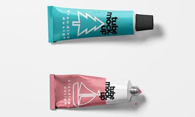 Free Paint Tube Packaging Mockup Design