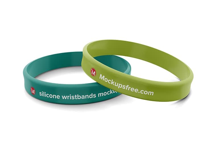 Free Silicone Wristbands Mockup