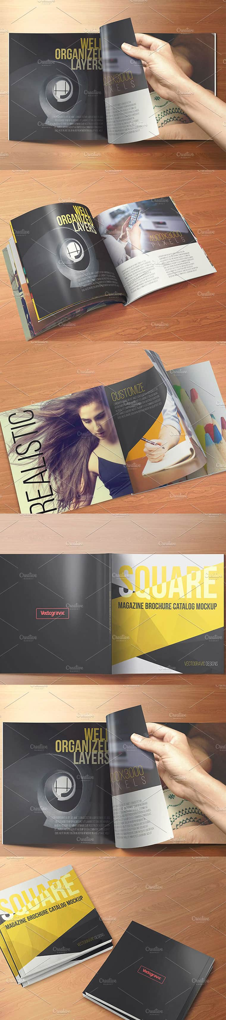 SQUARE MAGAZINE CATALOG MOCKUPS