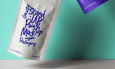 Stand-up Pouch Packaging Mockup Free Psd