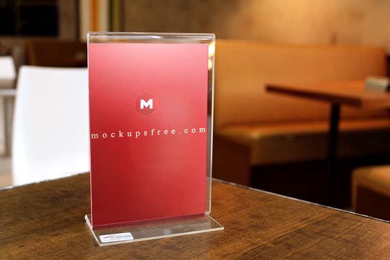 Free Thickness Acrylic Table Standee Mockup