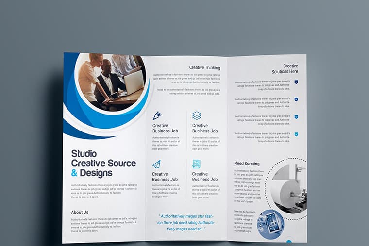 Free Tri-fold Brochure Mockup Template in PSD