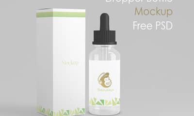 White Dropper Bottle Mockup PSD Free Download