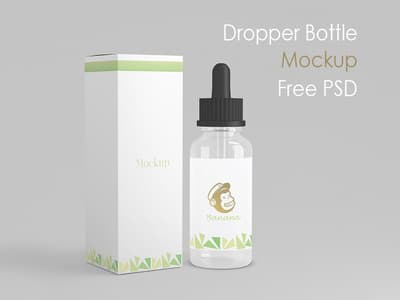 Free White Dropper Bottle Mockup PSD
