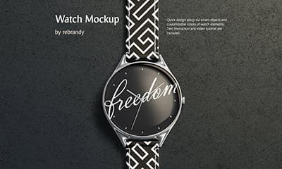 Free Wrist Watch Mockup Template